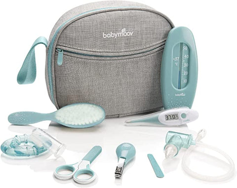 Babymoov Baby Grooming Kit, baby nail kit, baby healthcare kit, baby essentials for newborn, Grey/Blue