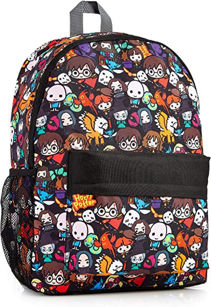 Harry Potter School Bag Backpacks For Girls Boys With Chibi Character Print toylibrary.lk