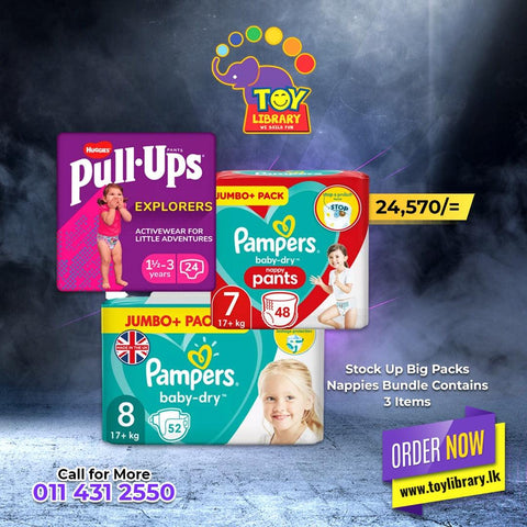Stock Up Big Packs Nappies Bundle  Contains 3 Items - toylibrary.lk