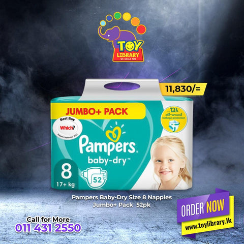 Pampers Size 8 Baby-Dry Nappies - toylibrary.lk