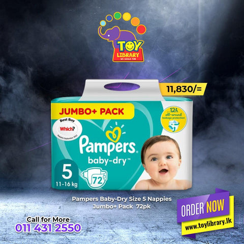 Pampers Baby-Dry Size 5 Nappies Jumbo+ Pack - toylibrary.lk