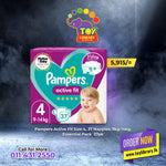 Pampers Active Fit Size 4, 37 Nappies, 9kg-14kg, Essential Pack  37pk - toylibrary.lk