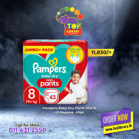 Pampers Baby-Dry Pants Size 8, 43 Nappies  43pk - toylibrary.lk