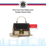 Mini Two Tone Metal Lock Design Square Bag - toylibrary.lk
