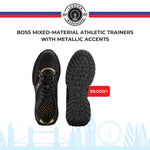 MIXED-MATERIAL ATHLETIC TRAINERS WITH METALLIC ACCENTS