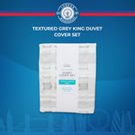Textured Grey King Duvet Cover Set