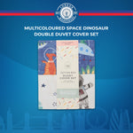 Multicoloured Space Dinosaur Double Duvet Cover Set