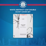 White Abstract Leaf Double Duvet Cover Set