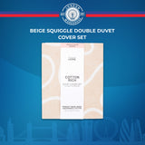 Beige Squiggle Double Duvet Cover Set