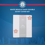 White Bouclé Daisy Double Duvet Cover Set
