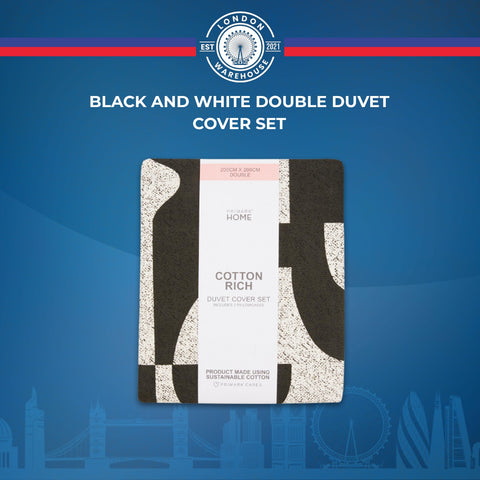 Black And White Double Duvet Cover Set