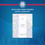 Lilac Daisy Print Double Duvet Cover Set