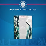 Navy Leaf Double Duvet Set