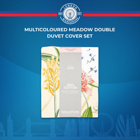 Multicoloured Meadow Double Duvet Cover Set