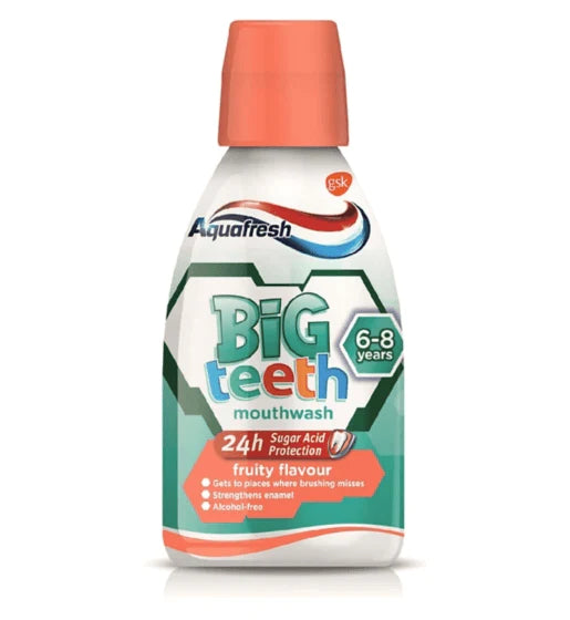 Aquafresh Big Teeth Fruity Flavour Kids Mouthwash 68 Years 300ml