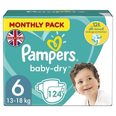 Baby Nappies Size 6 (13-18 kg/29-40 Lb), 124 Nappies - toylibrary.lk