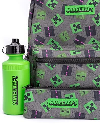 Minecraft Backpack Set Girls 4 Piece Lunch Box Water Bottle Set One Size