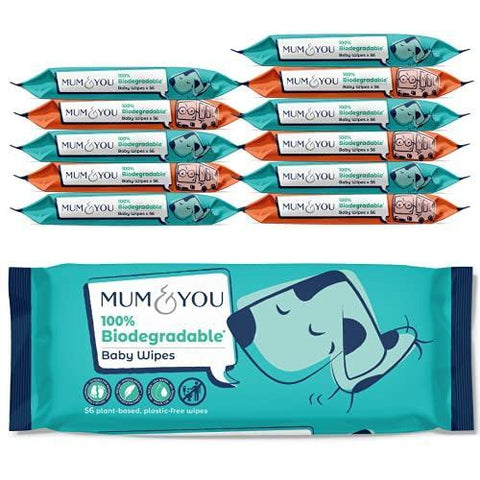 Biodegradable Baby Wipes Multipack, 672 Wet Wipes (12 Packs) - toylibrary.lk