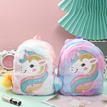 Cute Plush Unicorn Backpack Furry Bookbag for Kids - toylibrary.lk