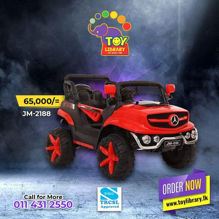 Electric Rechargeable Toy Jeep for Kids with Push Start, Music