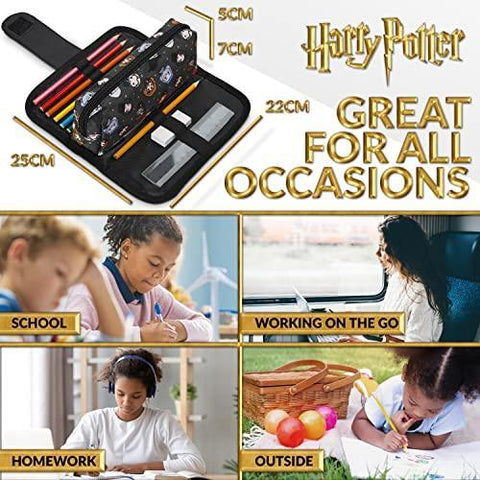 Harry Potter Backpack School Bag Set with Drawstring Gym Bag and Pencil Case