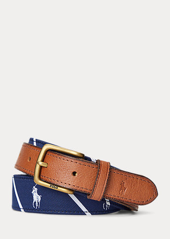 Leather-Trim Signature Pony Belt